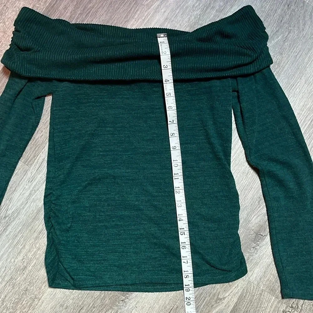 No boundaries off the shoulder sweater - green blue - Picture 3 of 7